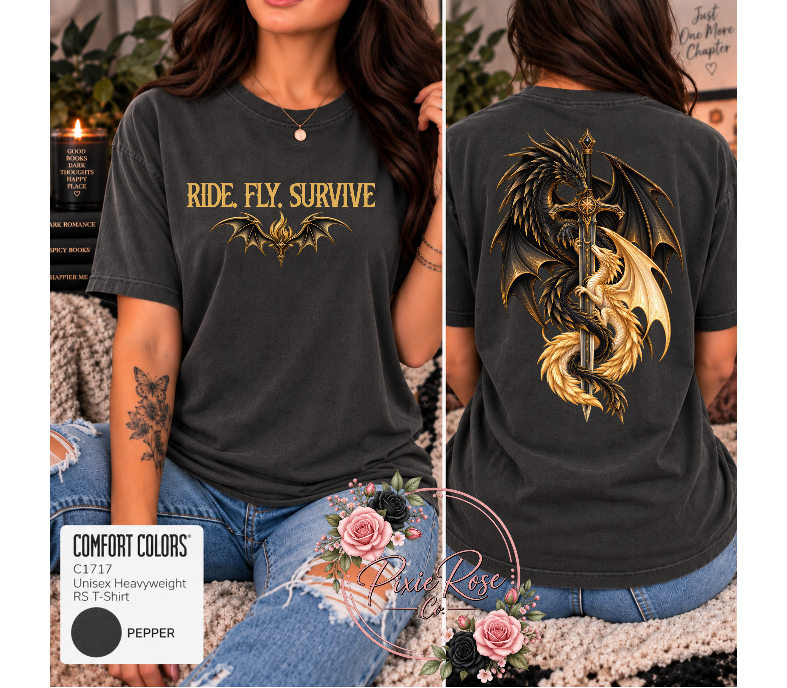Comfort Colors Bookish Fav Dragons T-Shirt