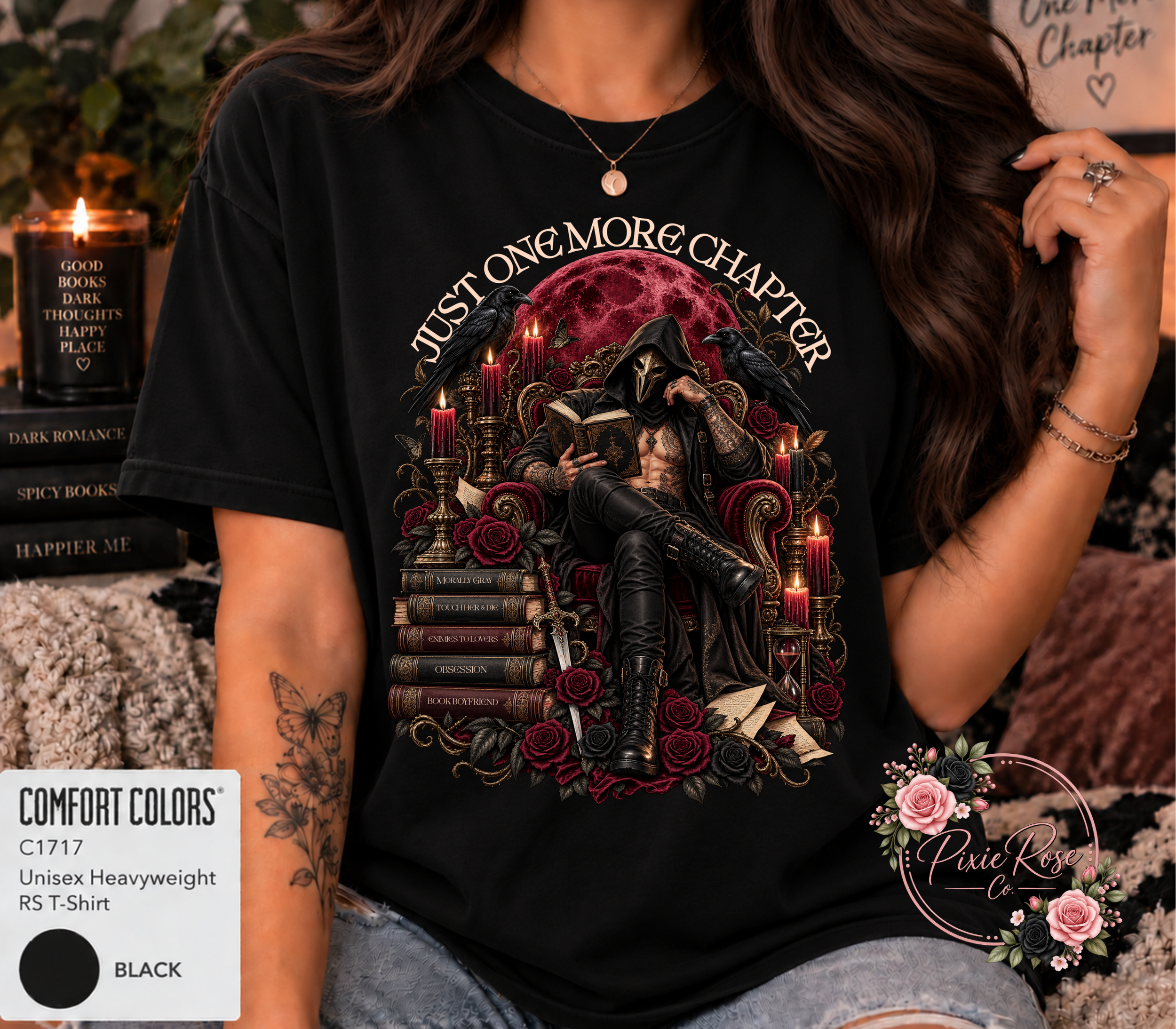 Bookish One More Chapter Comfort Color Tee or Gildan Crewneck