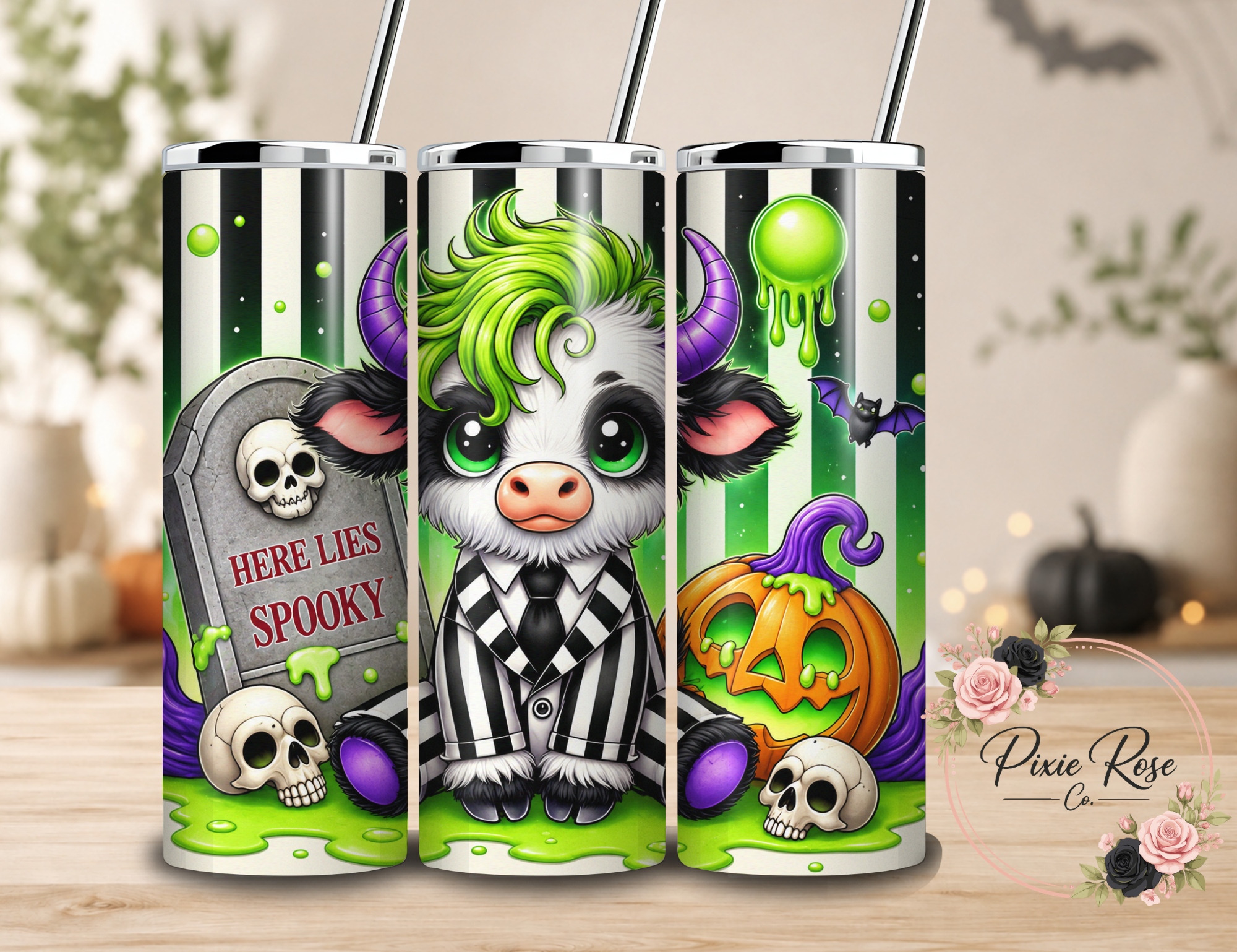 Cute Highland Cow Beetle Juice Tumbler
