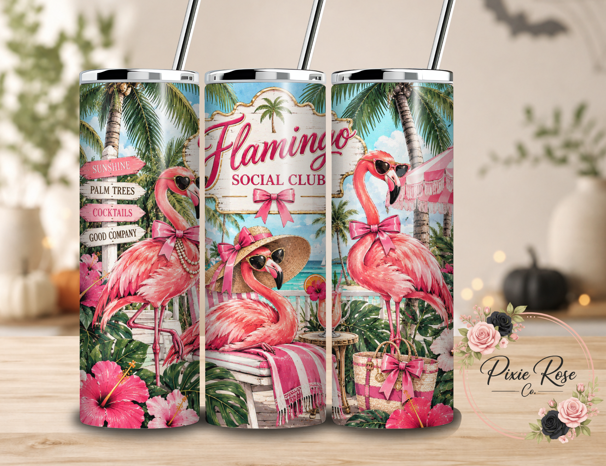 Flamingo Social Club Sublimated Tumbler