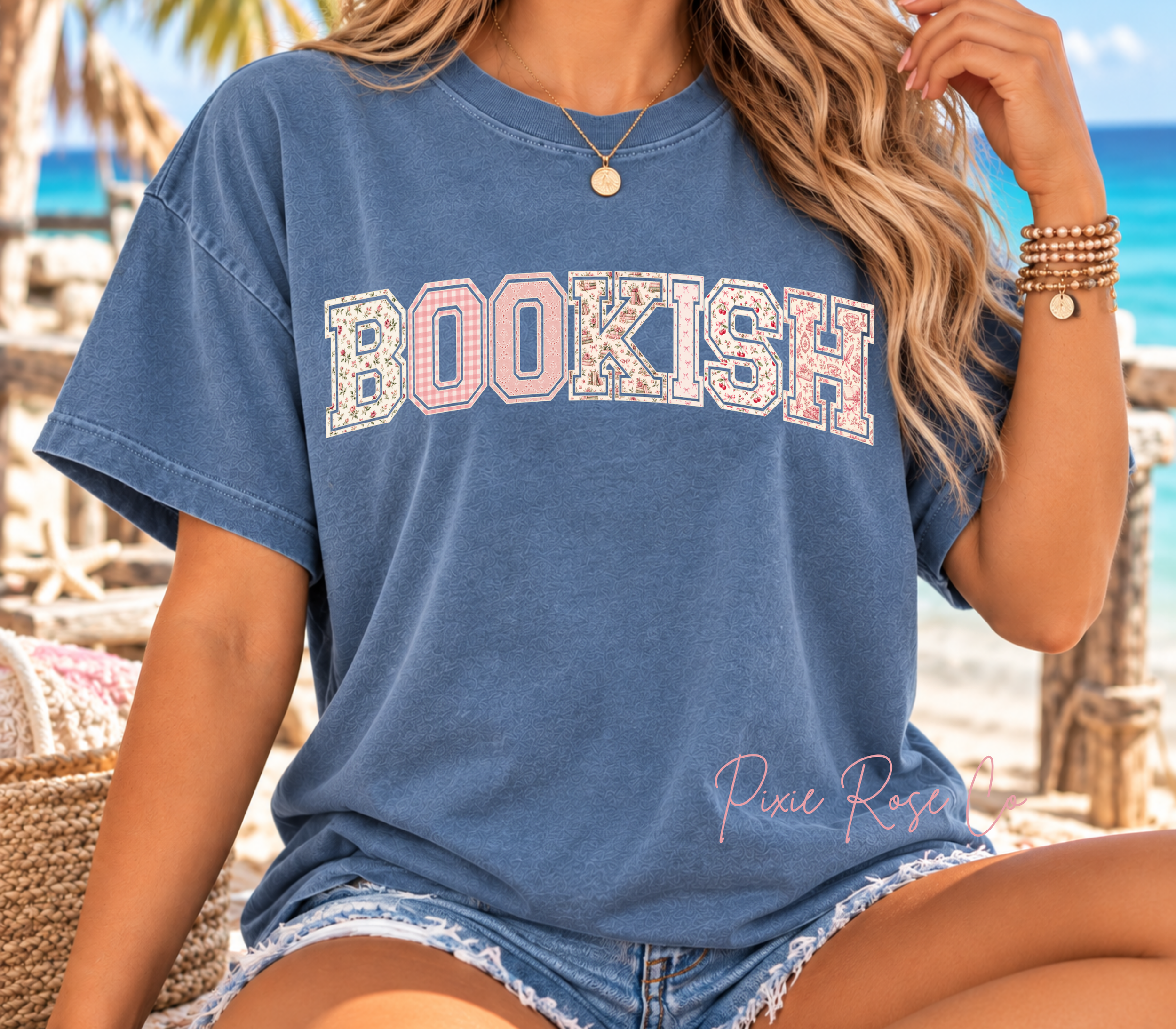 Cutesy Floral Bookish Comfort Color Tee or Gildan Crewneck