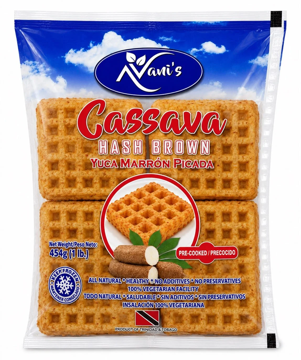 Pre-cooked Cassava Hash Browns