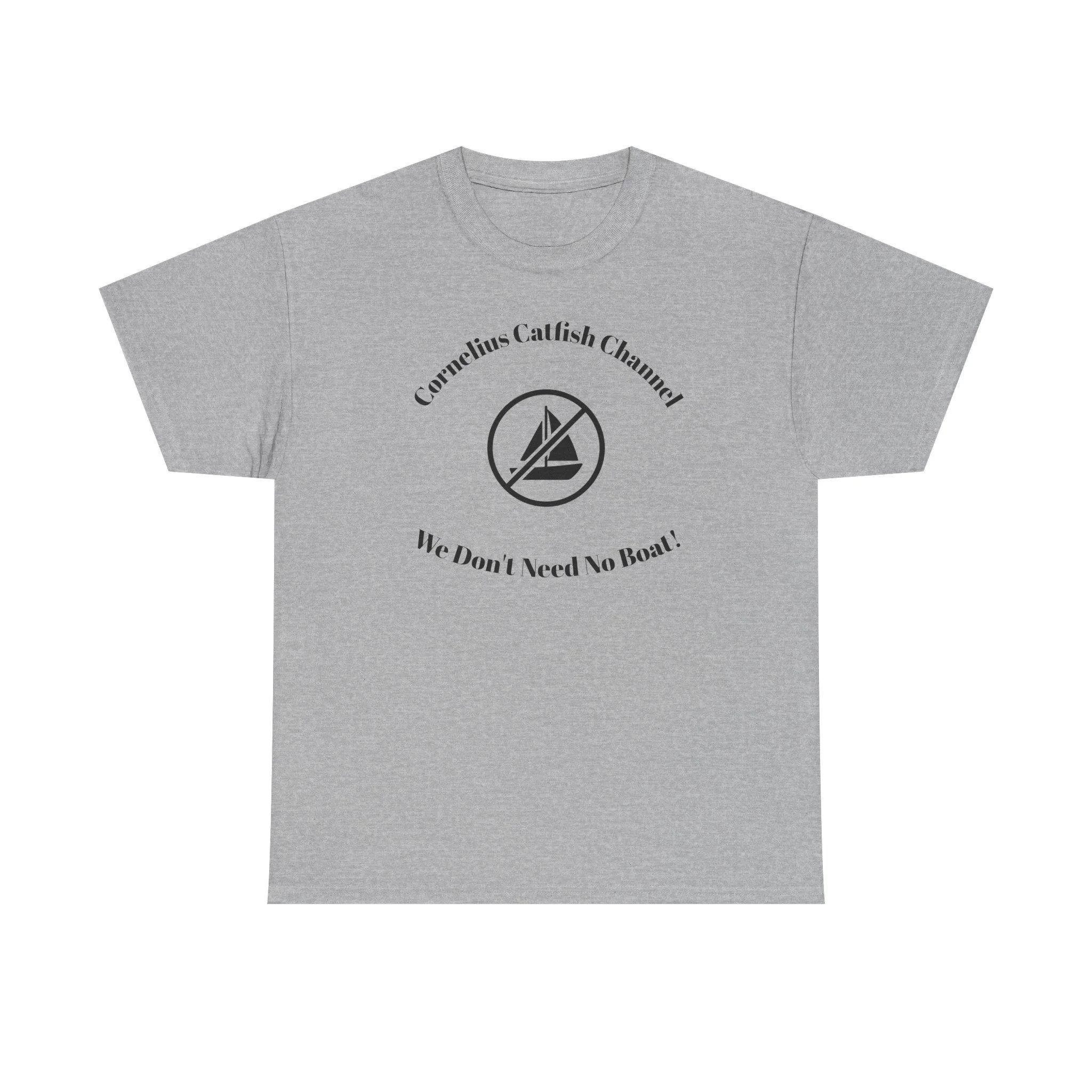 Catfish Channel Tee — “We Don’t Need No Boat!” Fishing Graphic T-Shirt