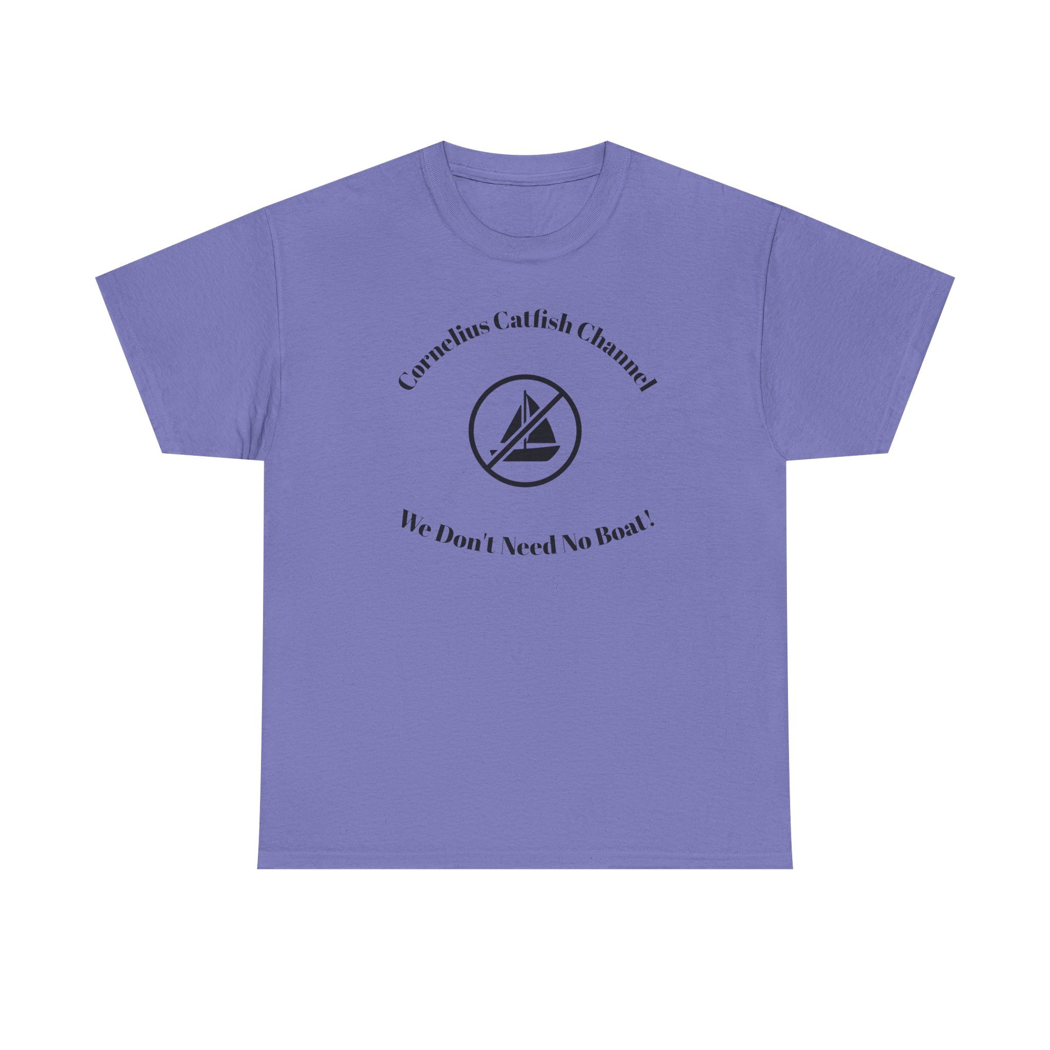Catfish Channel Tee — “We Don’t Need No Boat!” Fishing Graphic T-Shirt