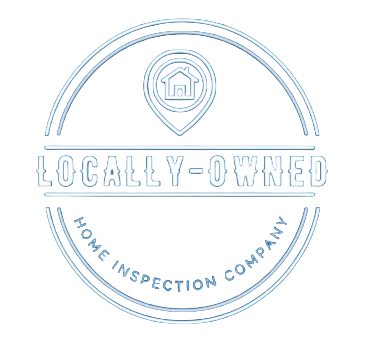 Lindsey-Blake's Locally-Owned Home Inspection Company logo in blue with a house icon at the top and circular text.