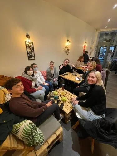 Cafe Frangias! Our weekly language exchanges with students 