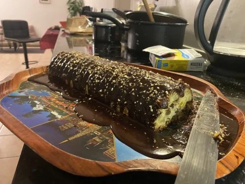 This is a cake my friend from Hungry and I made together. Sadly, this was the last time I got to see her because she had to move. K was the first friend I made here in Grenoble, so I was really sad to find out she was leaving. However, I hope to stay
