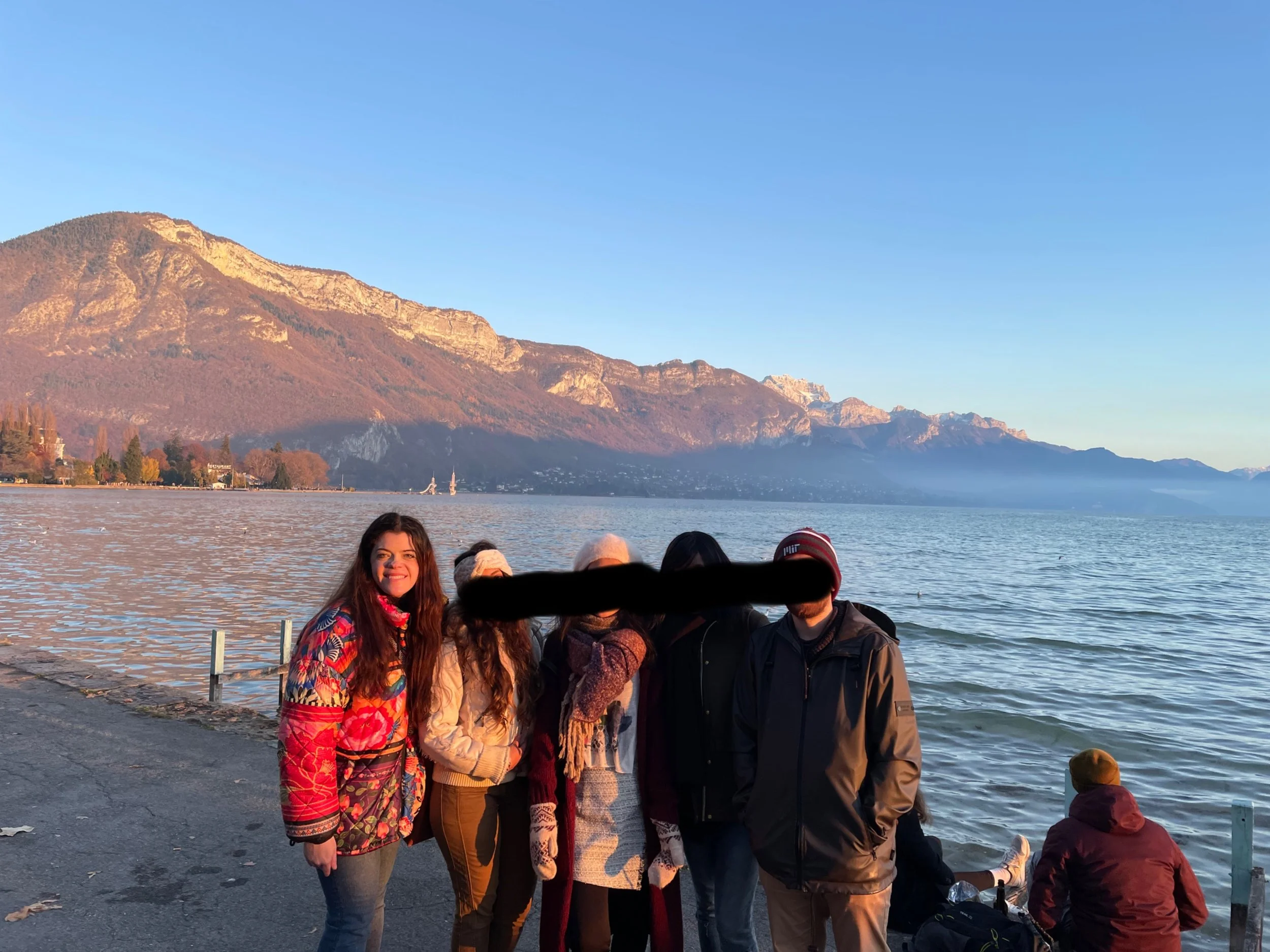 This is a picture of me and some friends from church that I went to Annecy with