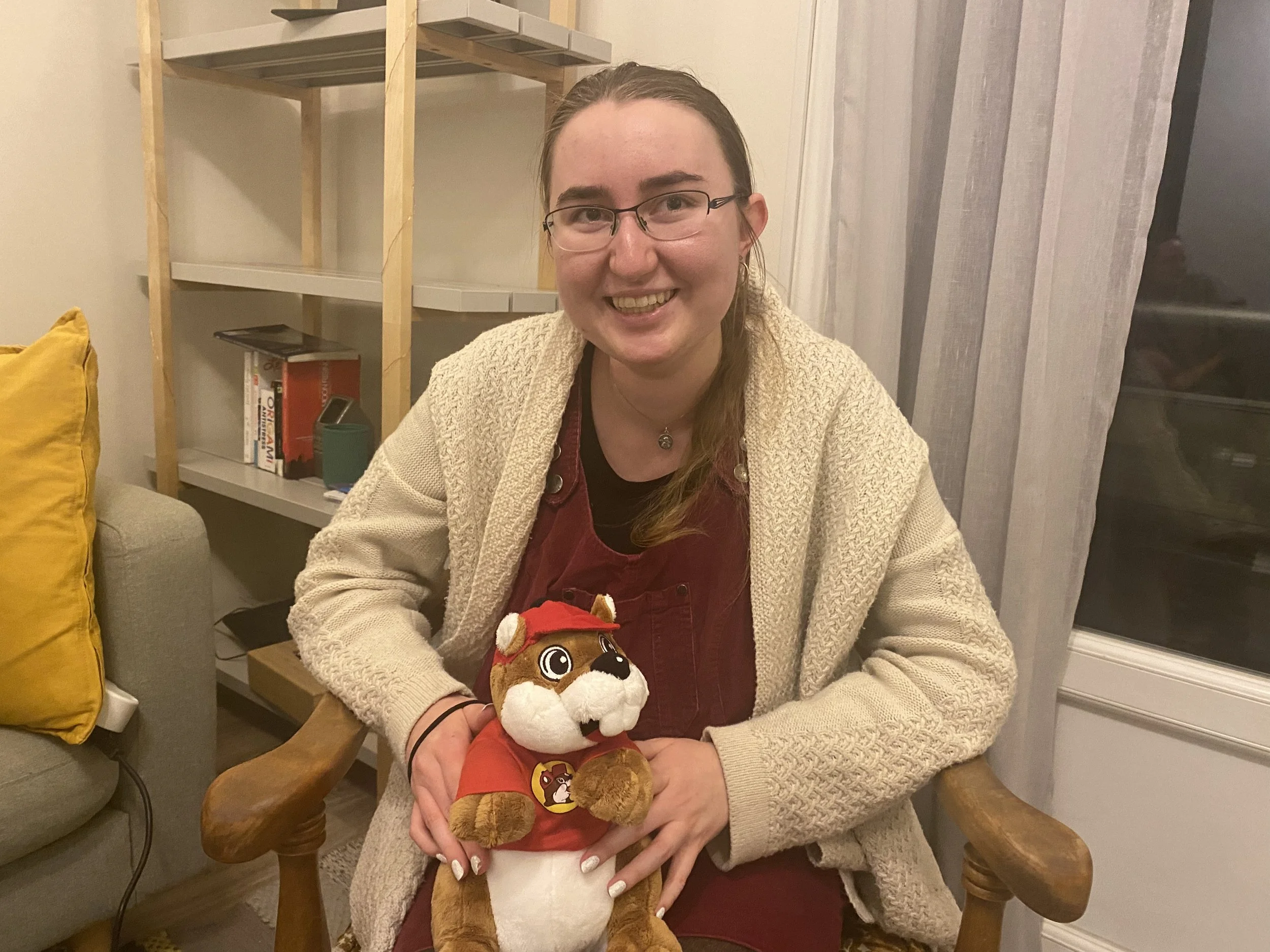 This is our Friend M with her very American stuffed animal! She collects stuffed animals, and the only missing animal was a beaver. We were able to get her a Buc-ee's Beaver from Texas. I am so thankful my parents were able to send this to us.