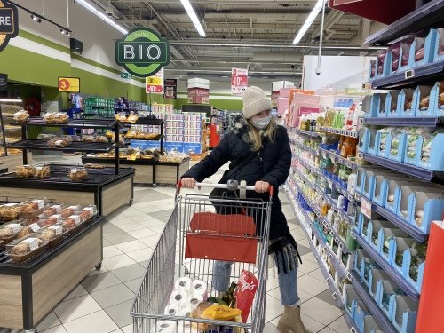 My teammate Julia arrived this Spring, and this was her first time at the big grocery store in Grenoble 