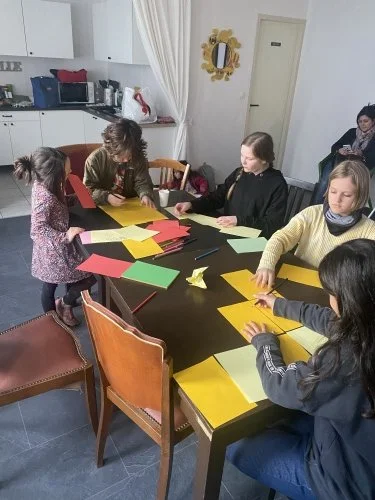 Serving in Kids Ministry working on crafts and activities
