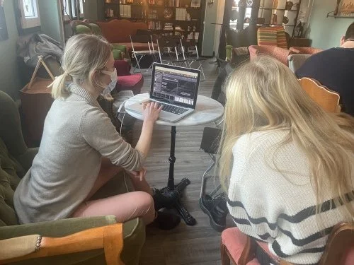 I joined the "Tech Team" at church. This is Julia and me in our training 