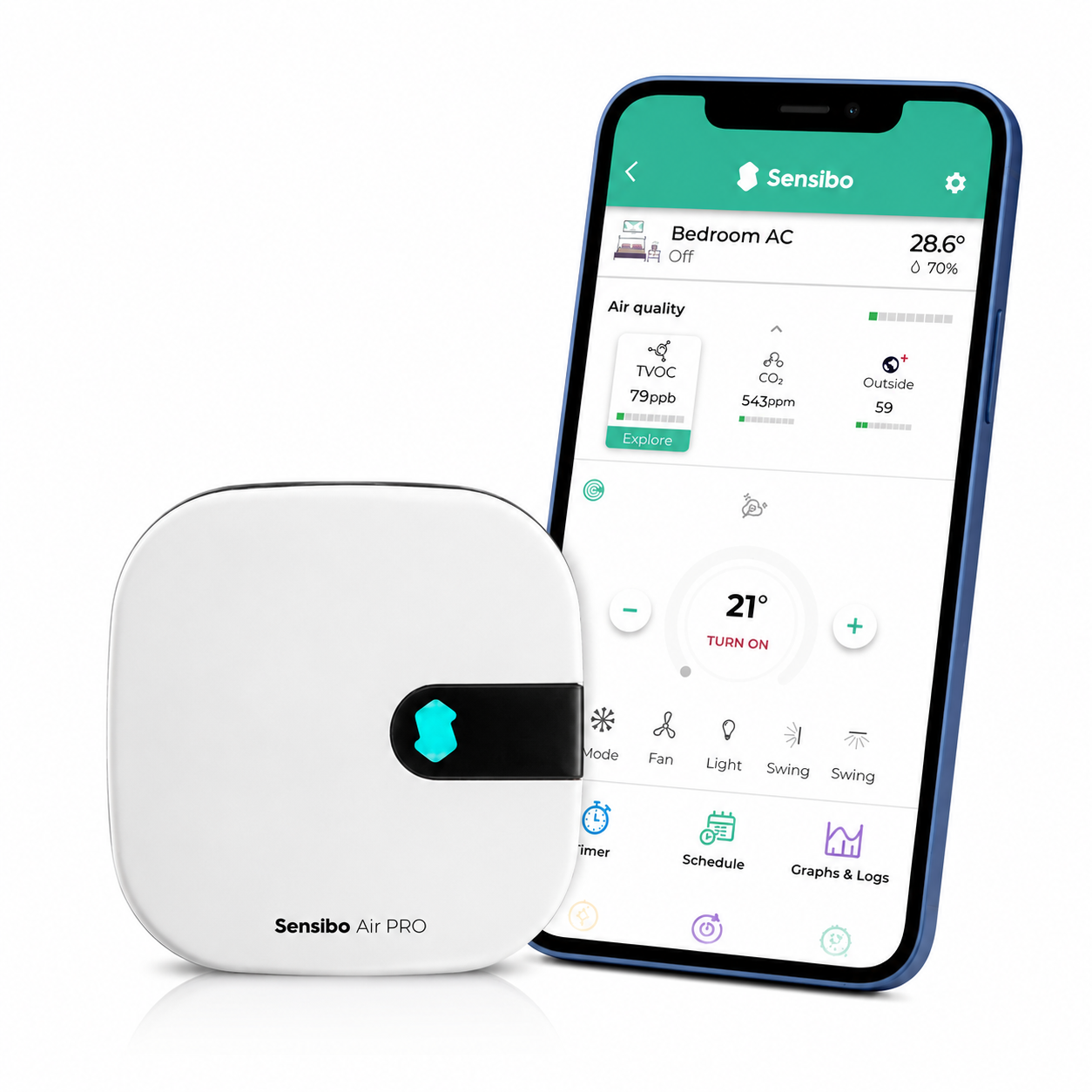Sensibo Air PRO - Remote AC Control for Humidity & Mold Prevention