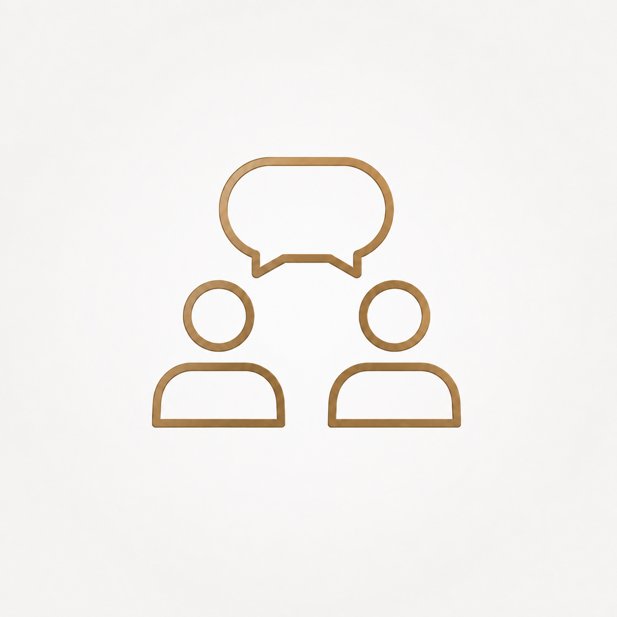 Icon of two people with a speech bubble above them.