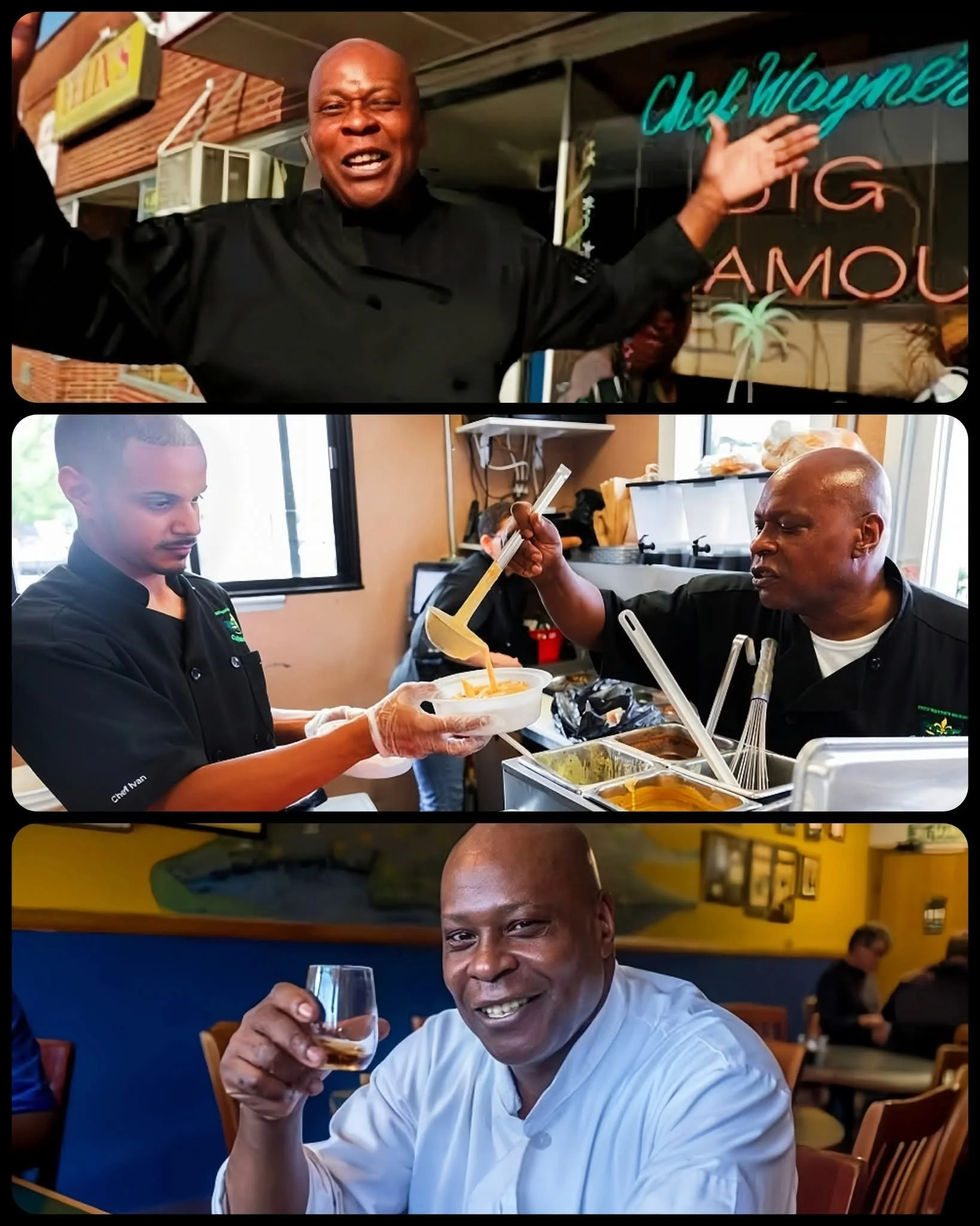Various photos of Chef Wayne Hooker and Big Mamou