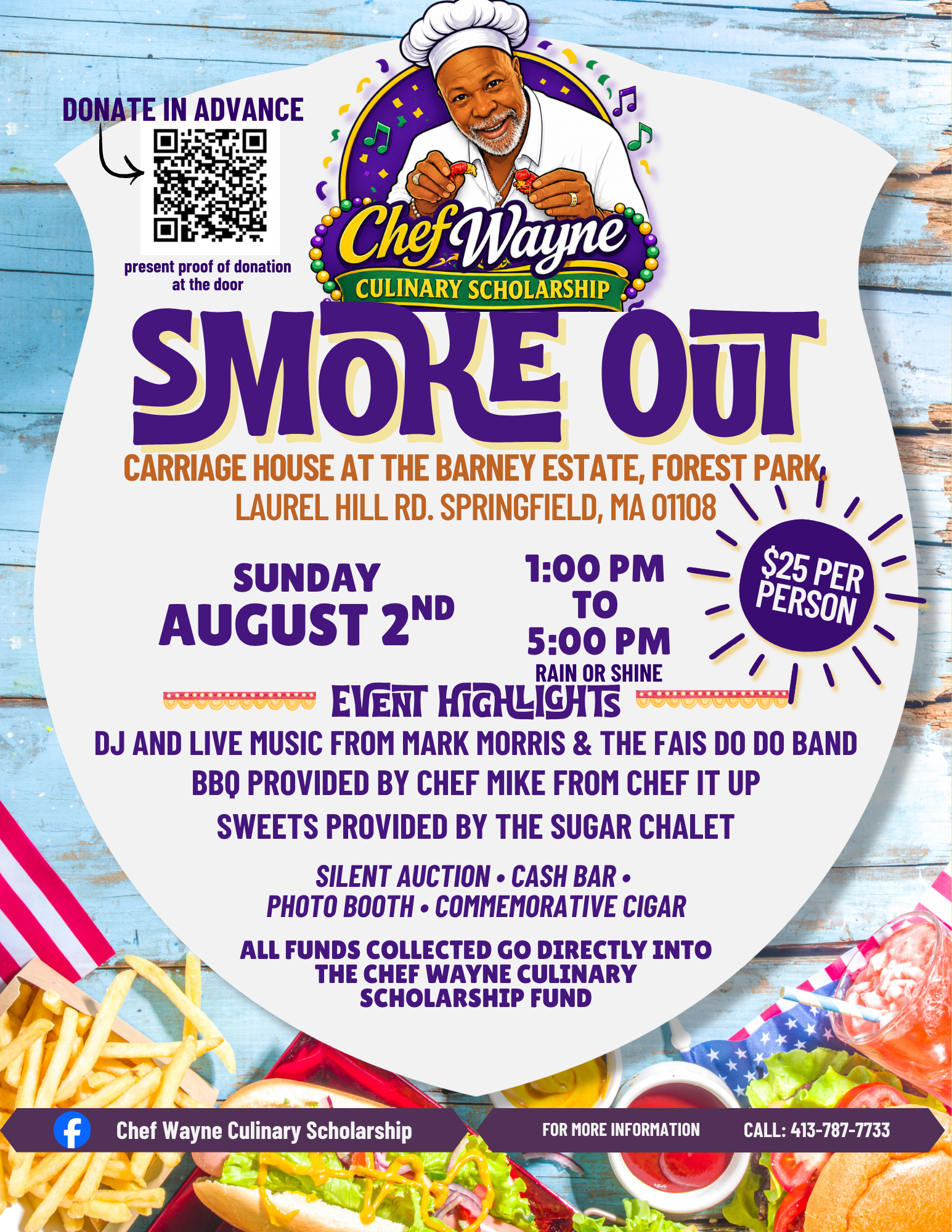 Smoke Out Invite flyer Chef Wayne G. Hooker Scholarship fundraiser event