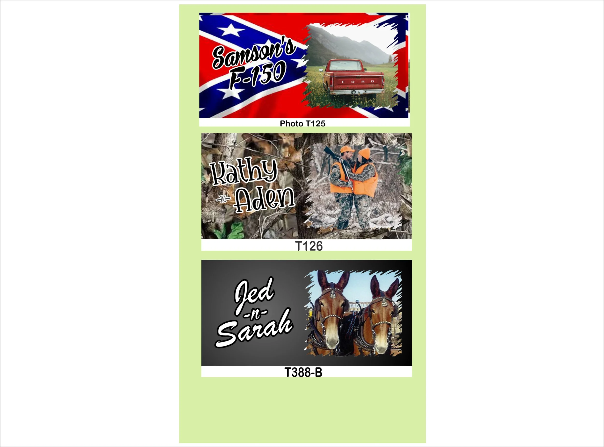 Custom Photo Car Tag Vanity Front License Plate