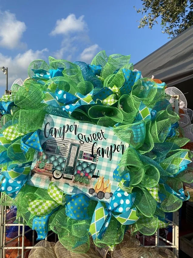 Camper Sweet Camper Deco Mesh Wreath