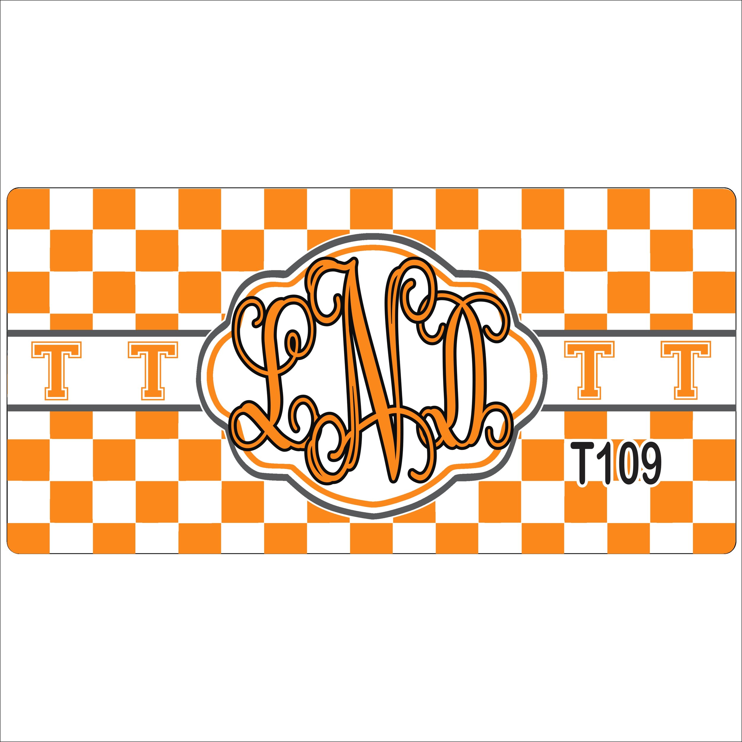T109 Custom Tennessee Initials License Plate