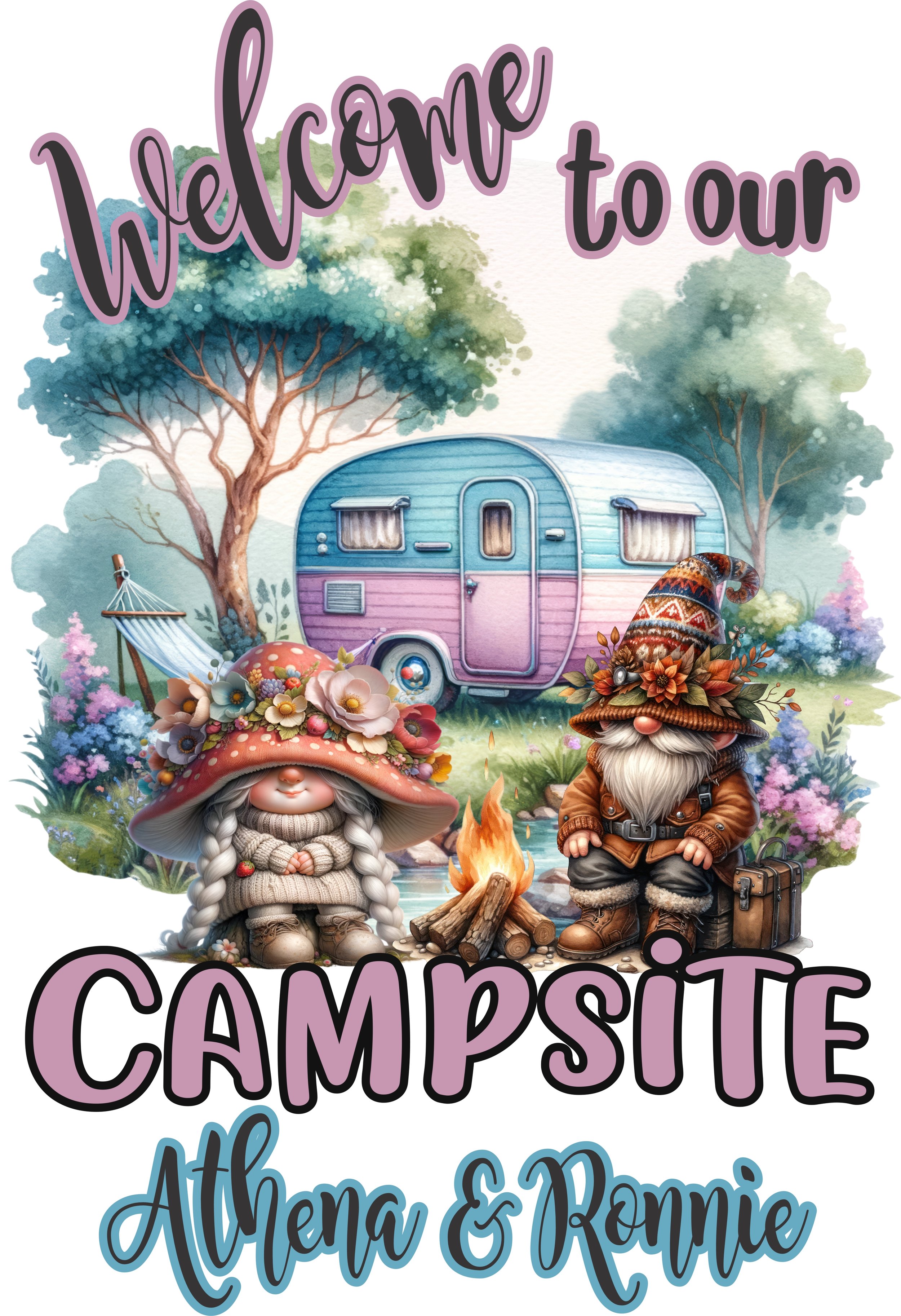 Personalized Welcome to Our Camp 12 x 18" Flag