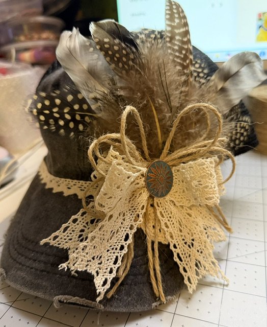 Handcrafted Feathered Elegance Cap