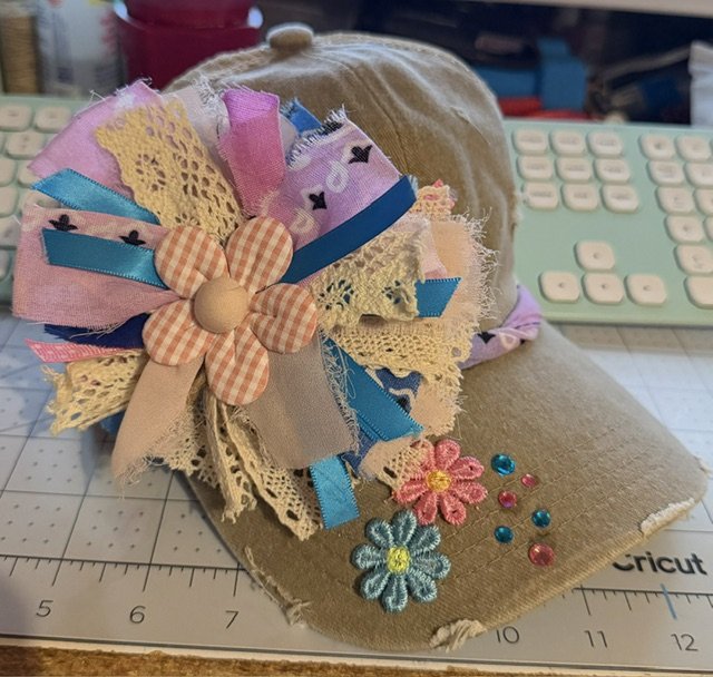 Artisan Floral Lace Khaki Ball Cap