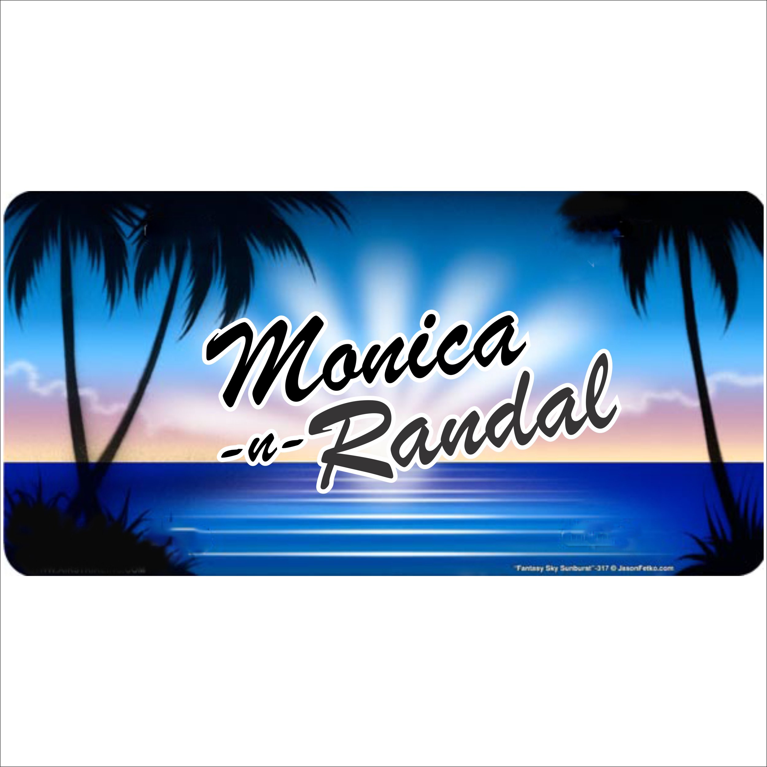 T478 Custom Beach Design Car Tag