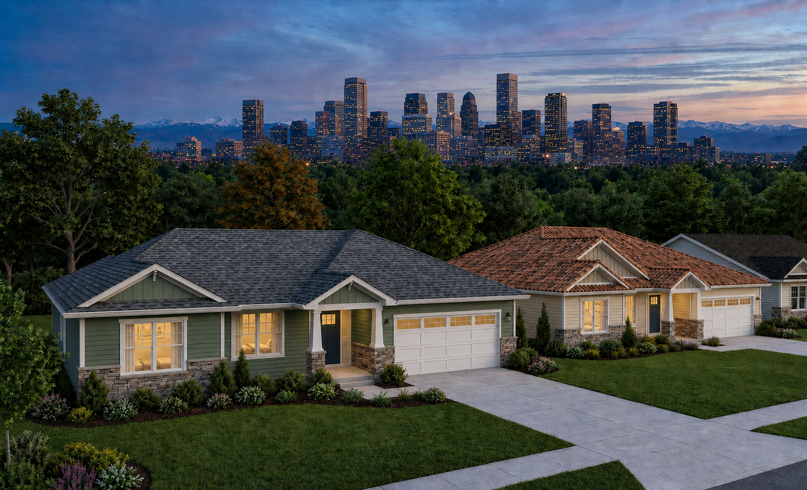 Denver skyline and homes representing Lark Home Services’ home maintenance services