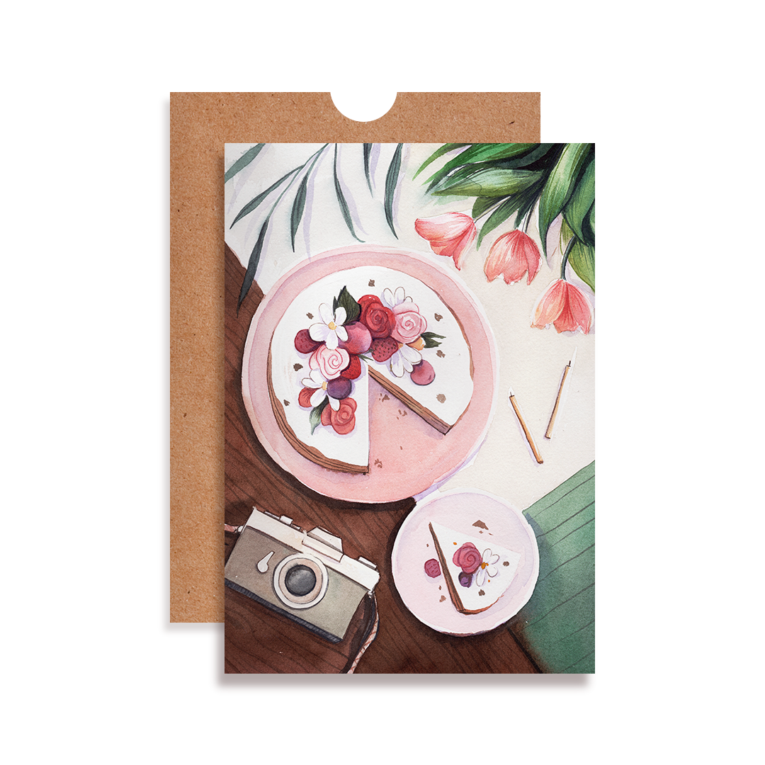 Cartão Flat Lay Aniversário