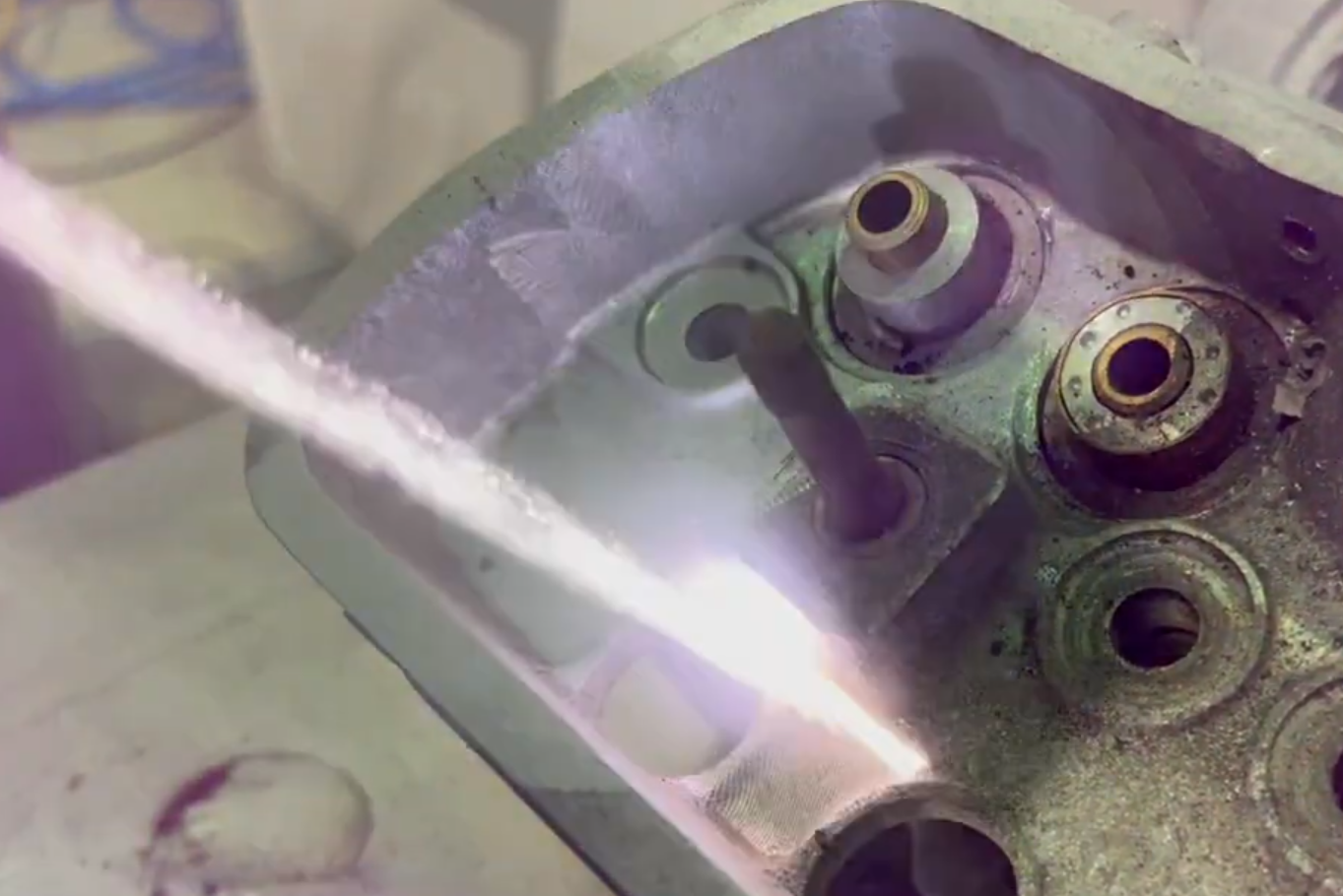 Laser cleaning on an automotive part will prepare it for reuse and painting