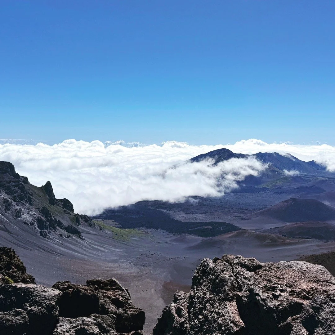 I just finished 20 miles in Haleakalā National Park - Maui. I love that there are several types of terrain in such a short trip. If you start on Sliding Sands Trail, you begin on dark volcanic sand just past the first cabin, Kapalaoa. Our first night