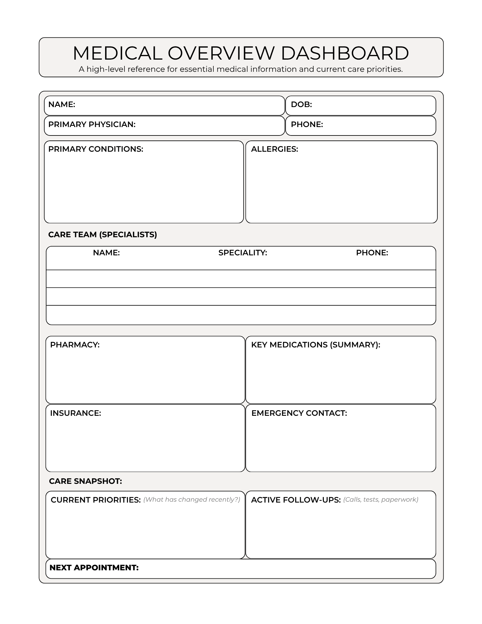 Medical Coordination System