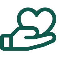 Hand holding heart icon