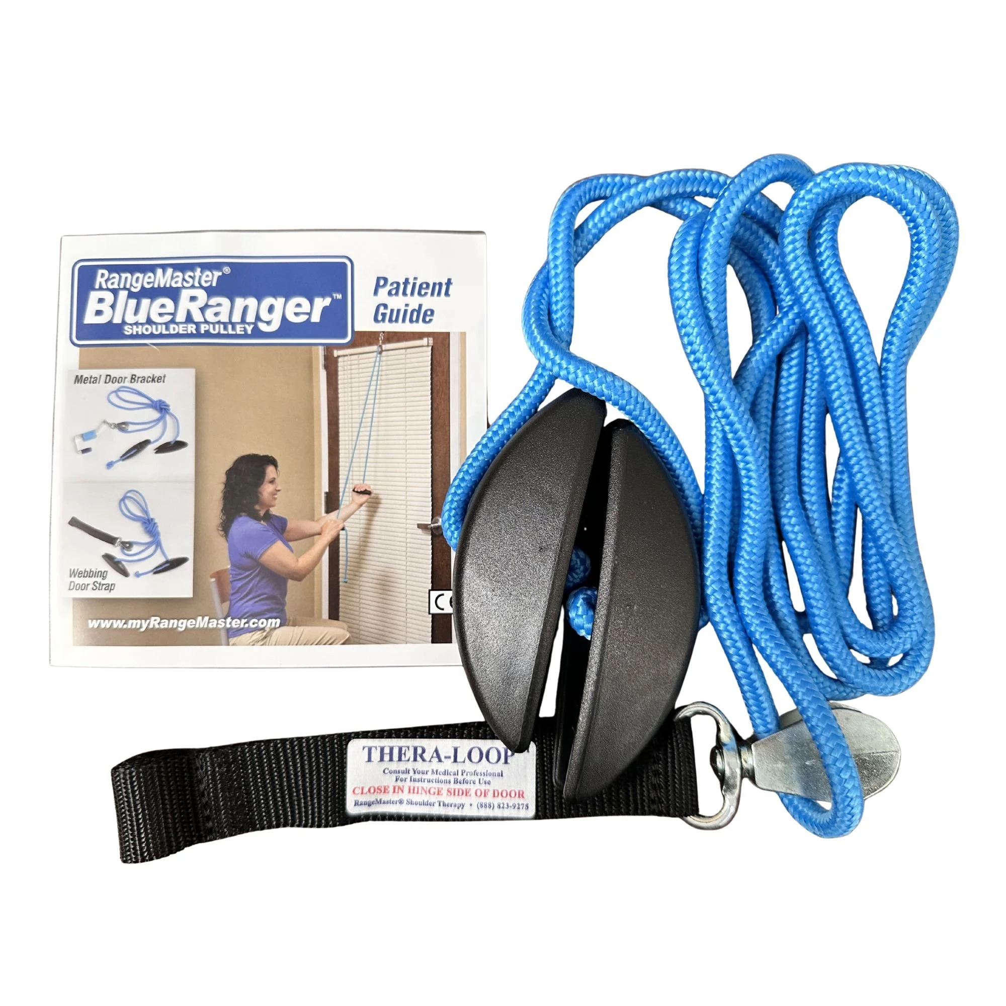 A RangeMaster BlueRanger shoulder pulley for improving shoulder range of motion.