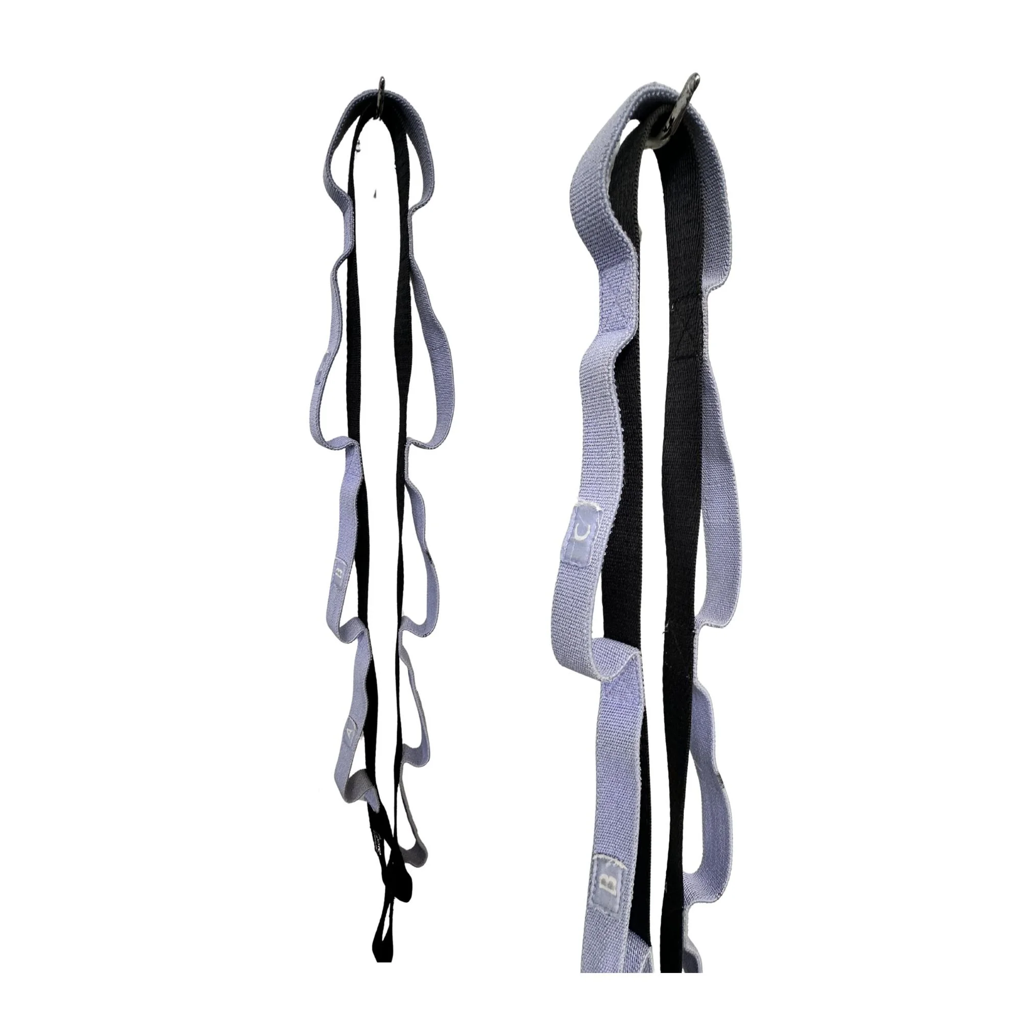 A Therapist's Choice stretch strap with loops for guided stretching.