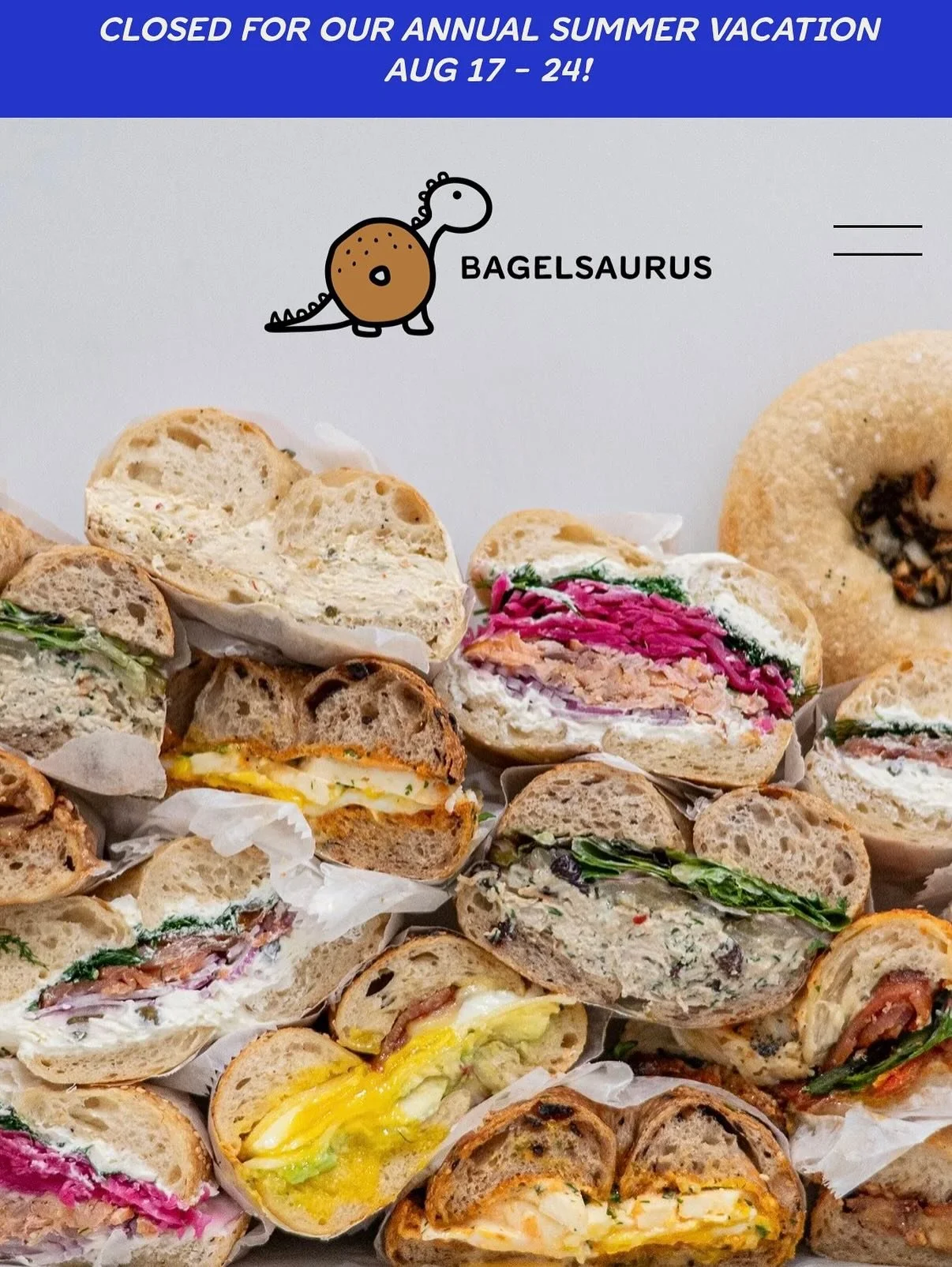 Bagelsaurus dot com got a makeover! Thanks to @ofnotebrands for the web design and @randycrandon for the photography and @ameliecompany for the logo refresh!!!