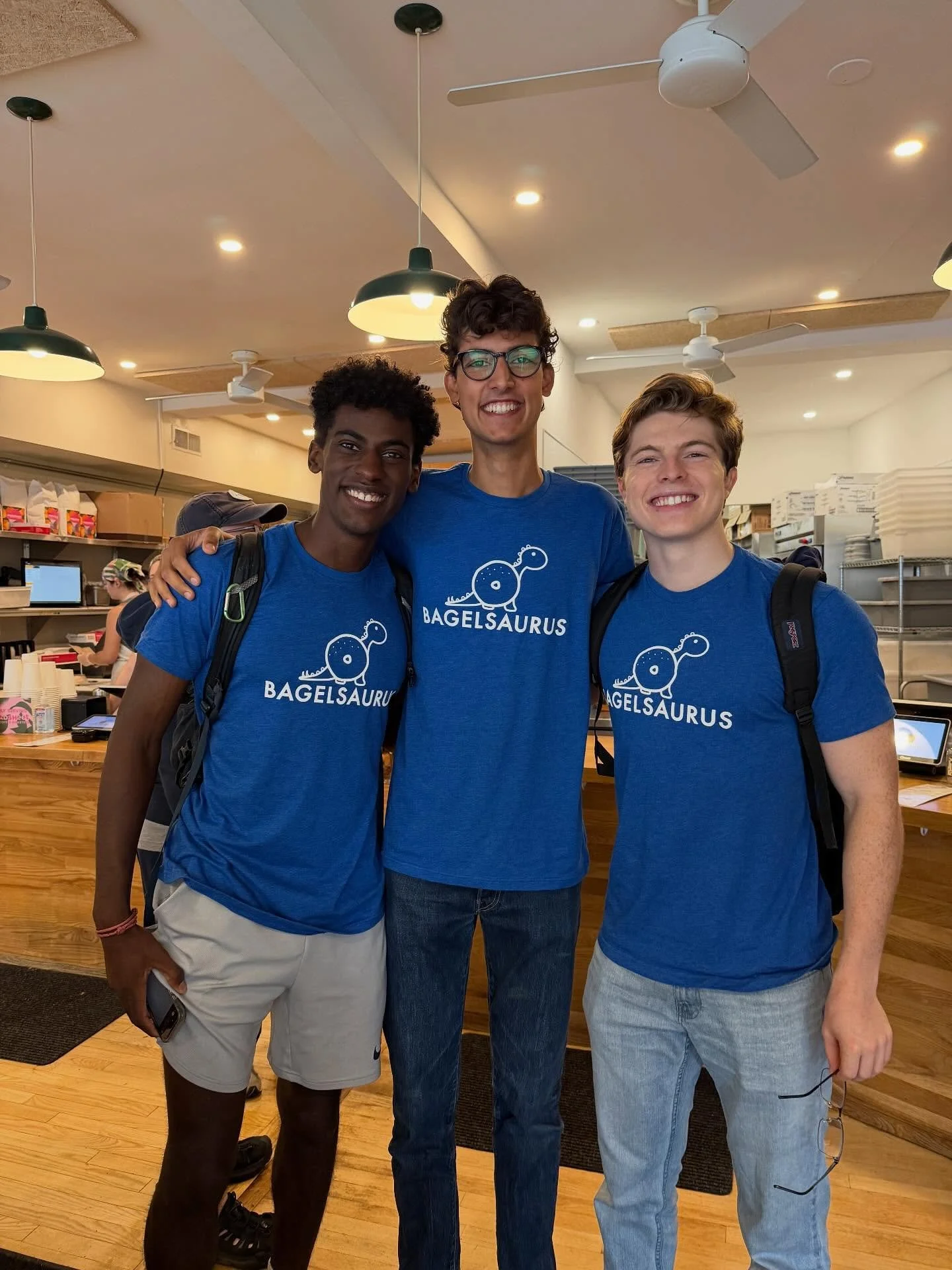 Couldn't help but snap a pic of these pals who came in today Bagelsaurus-ready. Love that enthusiasm!