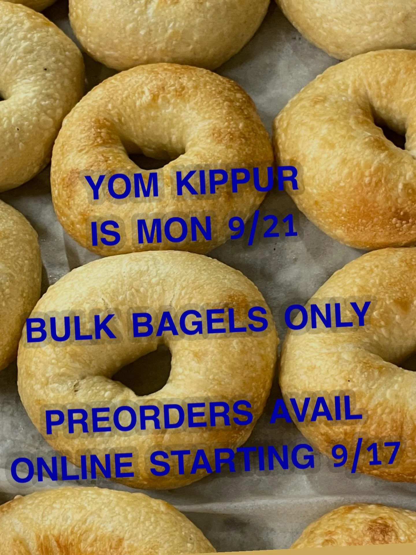 In case you were wondering..
Yes we'll be open even though we're usually closed Mondays. Just for dozens and half dozens though. No sandwiches. Preorder online starting Thurs 9/17 at 2pm. We'll take walk-ins for bulk from 7-noon or sellout. Thank you
