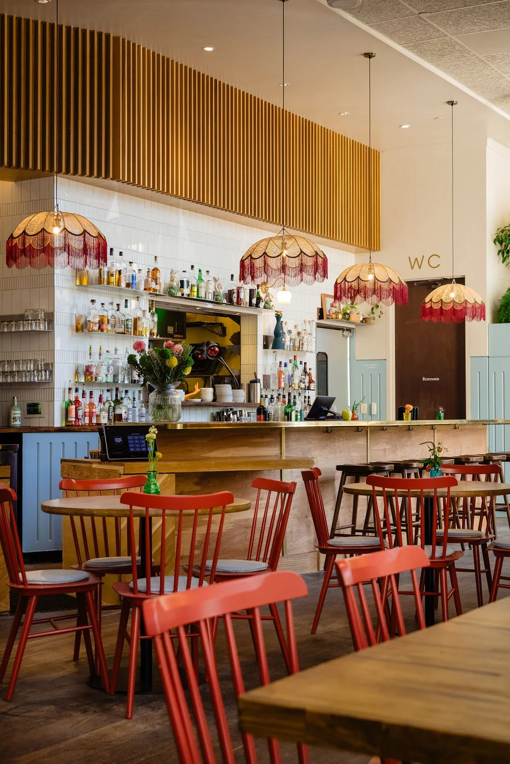  Restaurant interior with bar 