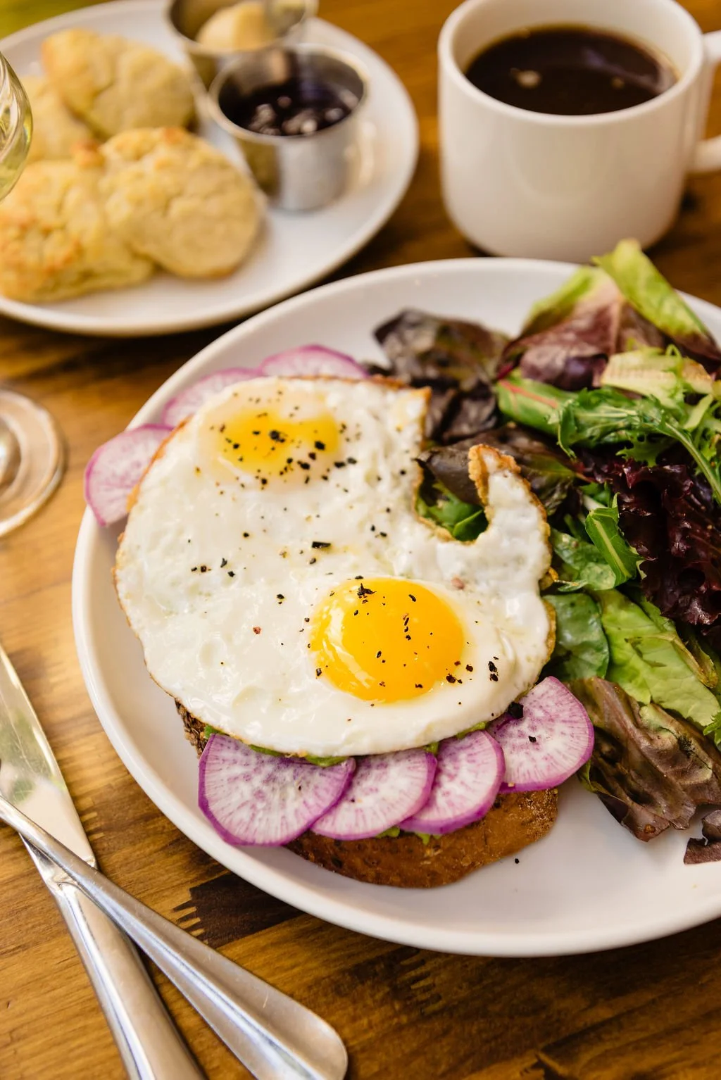 Avocado toast for brunch in downtown Austin