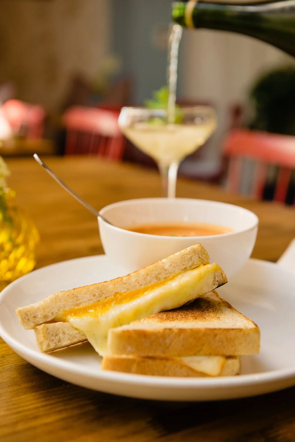 A grilled cheese and tomato bisque are perfect for a downtown Austin lunch