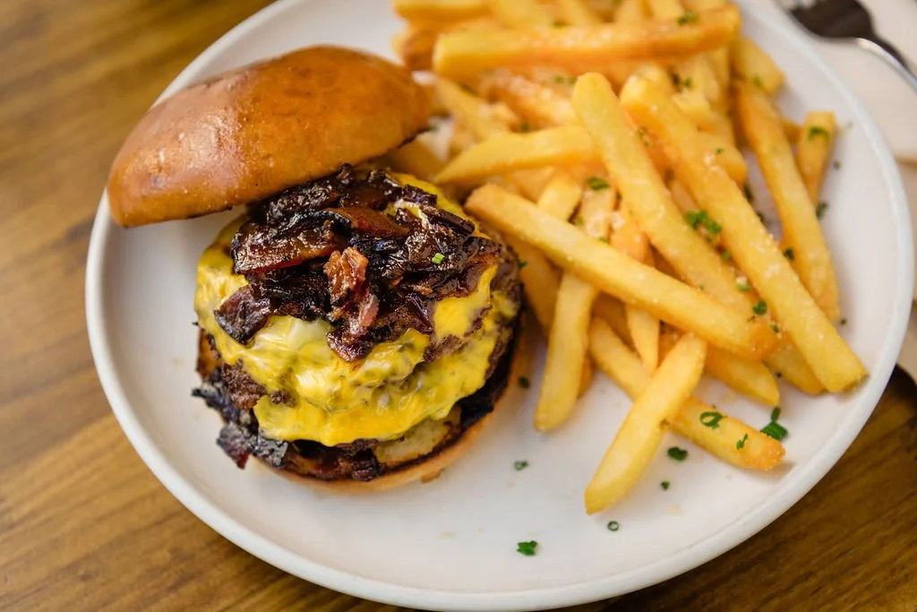 A smashburger and fries is the best option for a quick lunch in downtown Austin