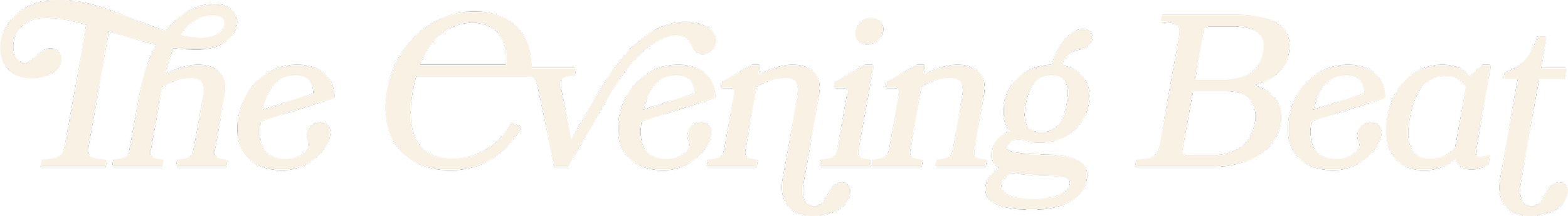 Text that reads 'The Evening Beat' in a stylized font.