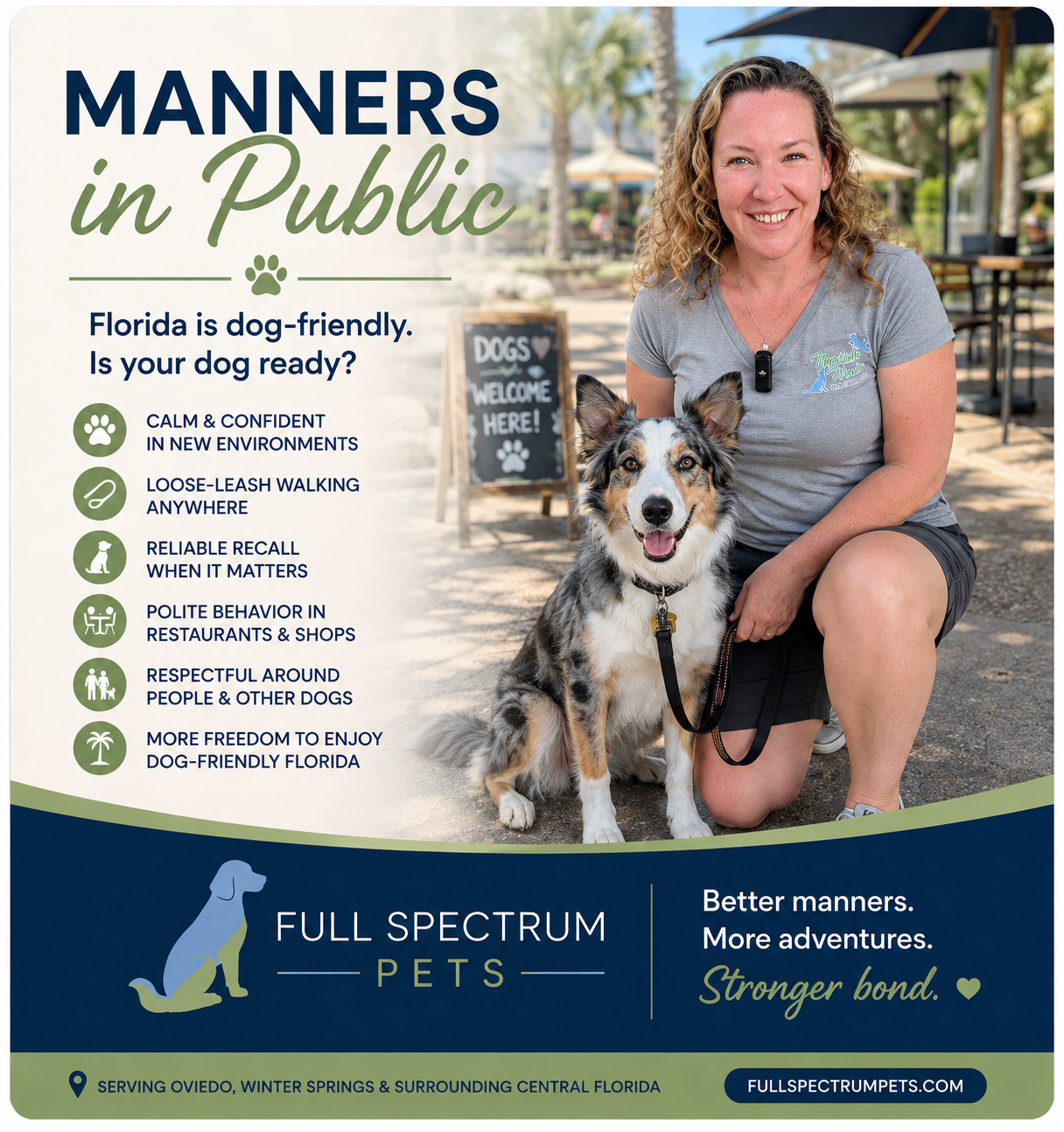 Dog friendly Florida Oviedo Dog Trainer