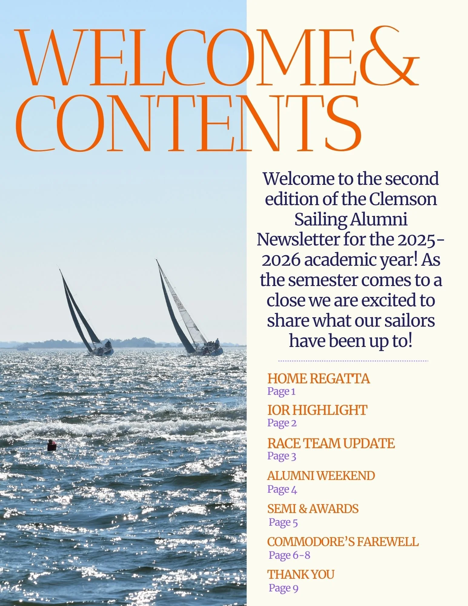 Newsletter page I curated, designed and wrote while serving as Chair of Alumni Relations and using Canva. 