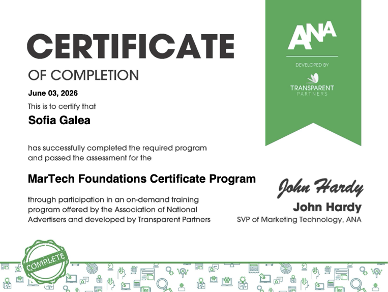 MarTech Certificate