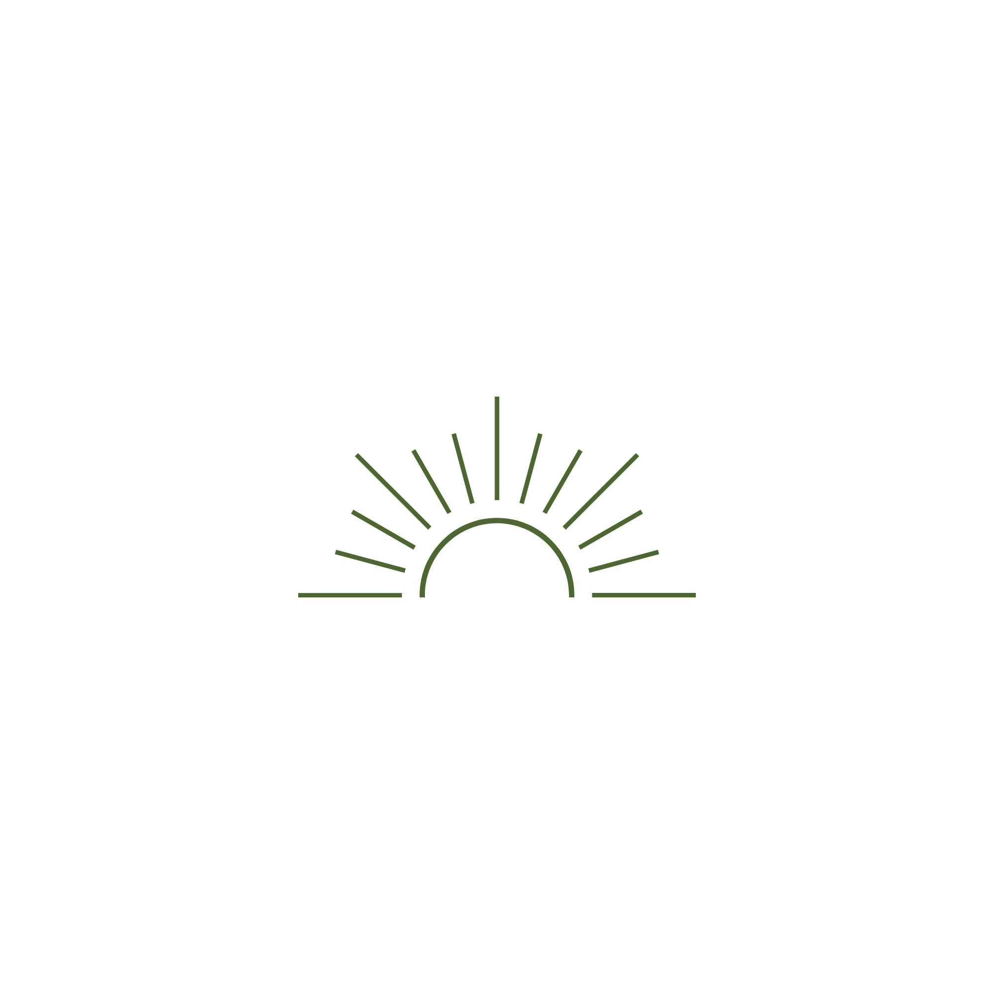 Outline of a rising sun