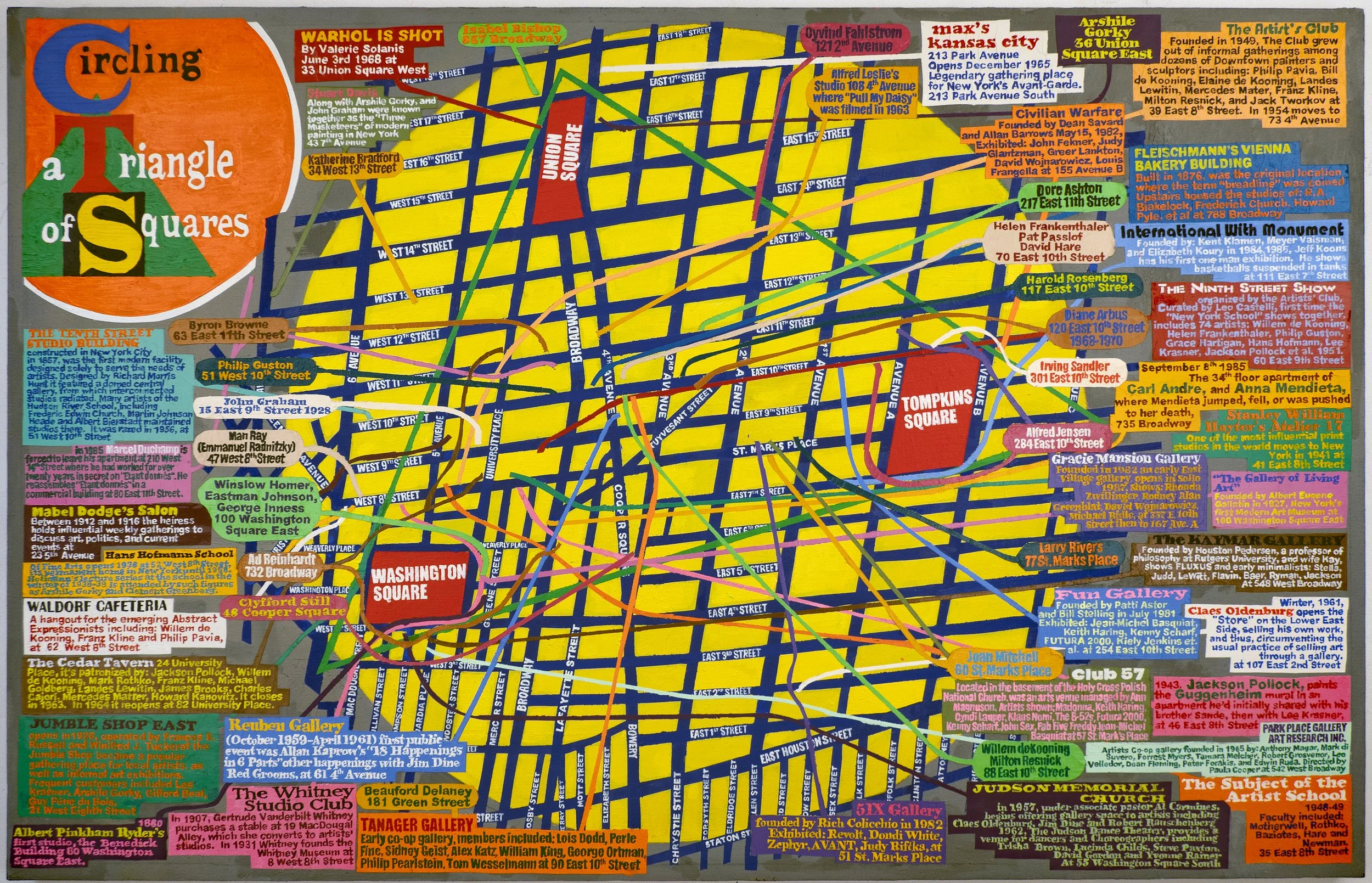 Circling A Triangle of Squares, 42 x 66 in