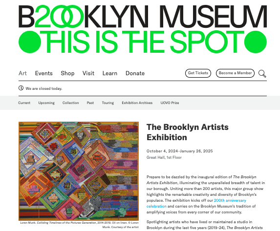 The Brooklyn Artists Exhibition, October 4, 2024–January 26, 2025, Brooklyn Museum
