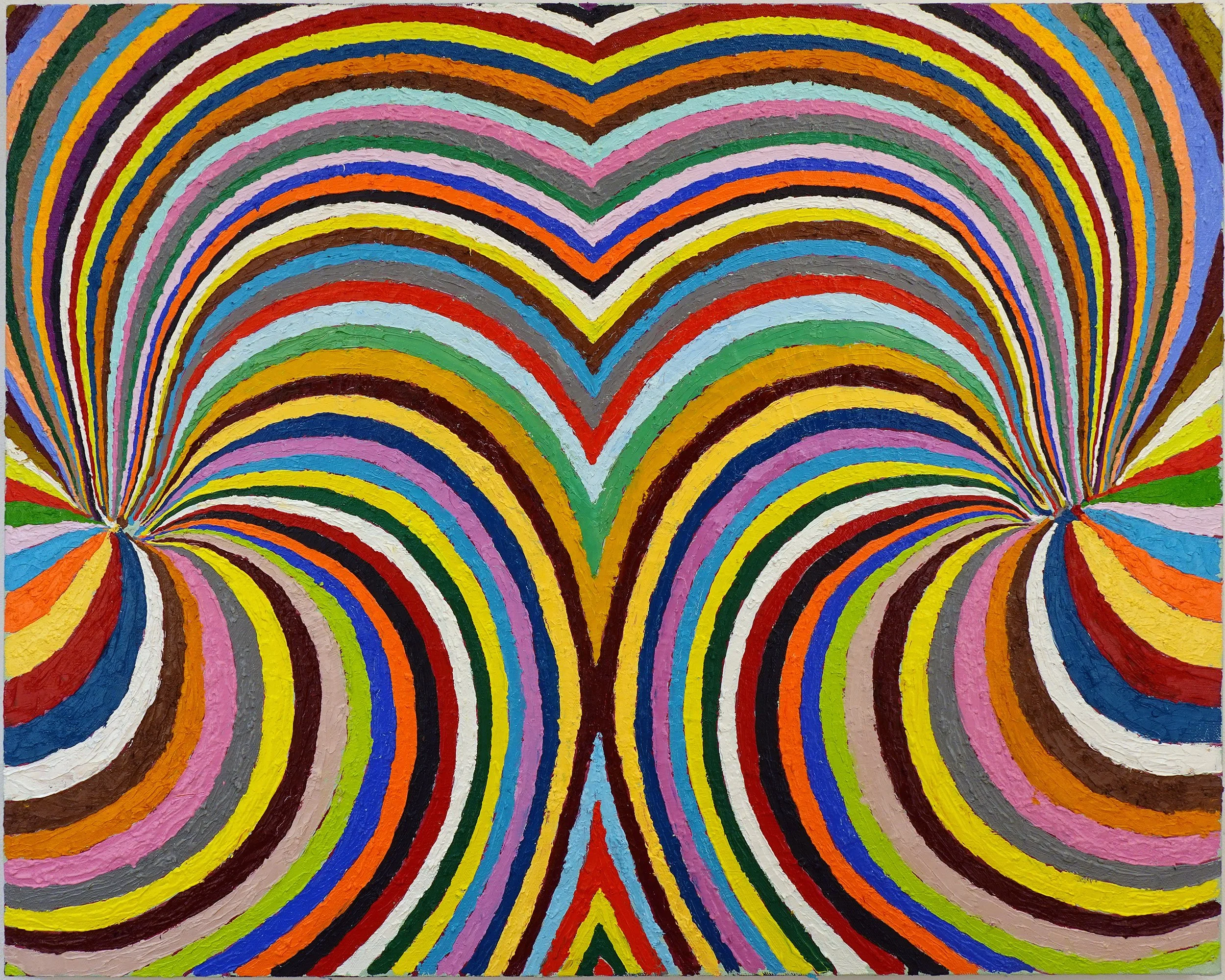 Double Vortex Yellow Orange, 36 x 44 in